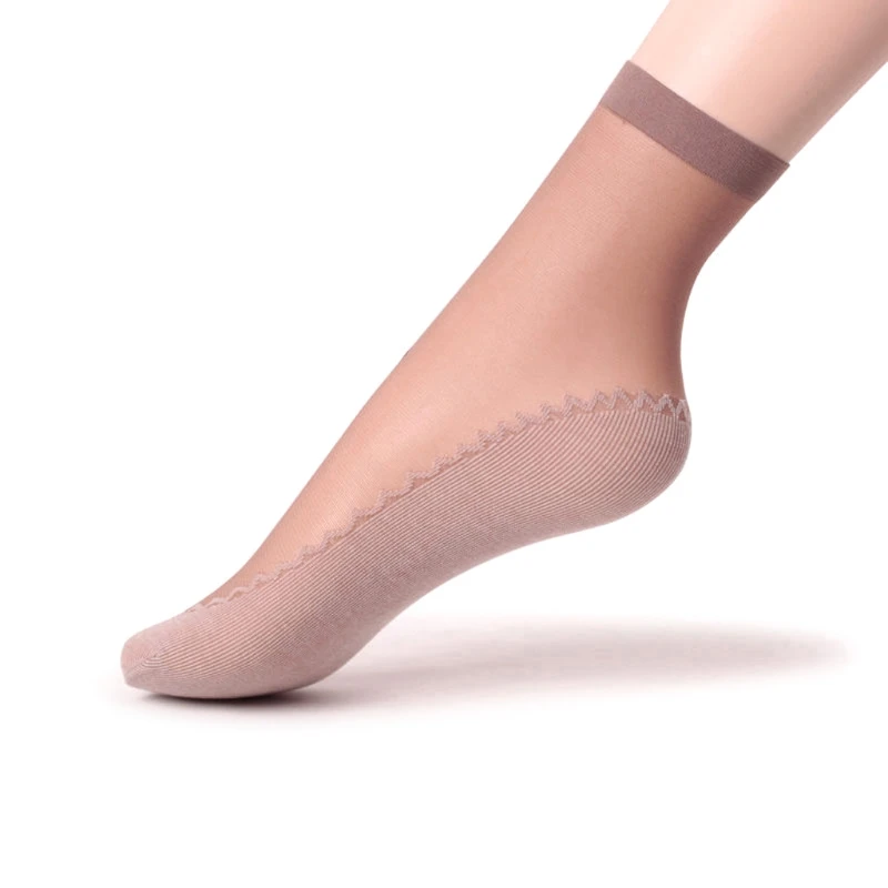 

Women Ankle Socks Ultra-thin Elastic Silk Short Silky Stockings L4MC