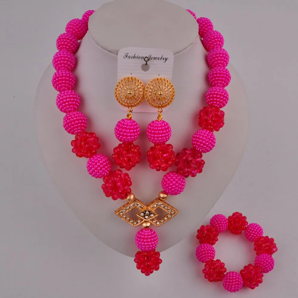 Graceful Fuchsia Pink Costume Necklace African Set Nigerian Beads Jewelry Set ZCQ01-4
Graceful Fuchsia Pink Costume Necklace African Set Nigerian Beads Jewelry Set ZCQ01-4