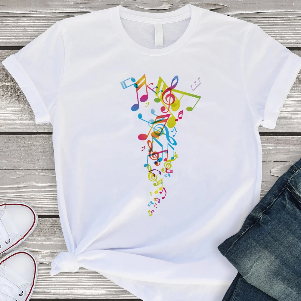 Creative Musical Note Print Fun Women's T-shirt Fashion Sexy Harajuku Top Tee Funny White Summer Casual Short Sleeve Female
Creative Musical Note Print Fun Women's T-shirt Fashion Sexy Harajuku Top Tee Funny White Summer Casual Short Sleeve Female