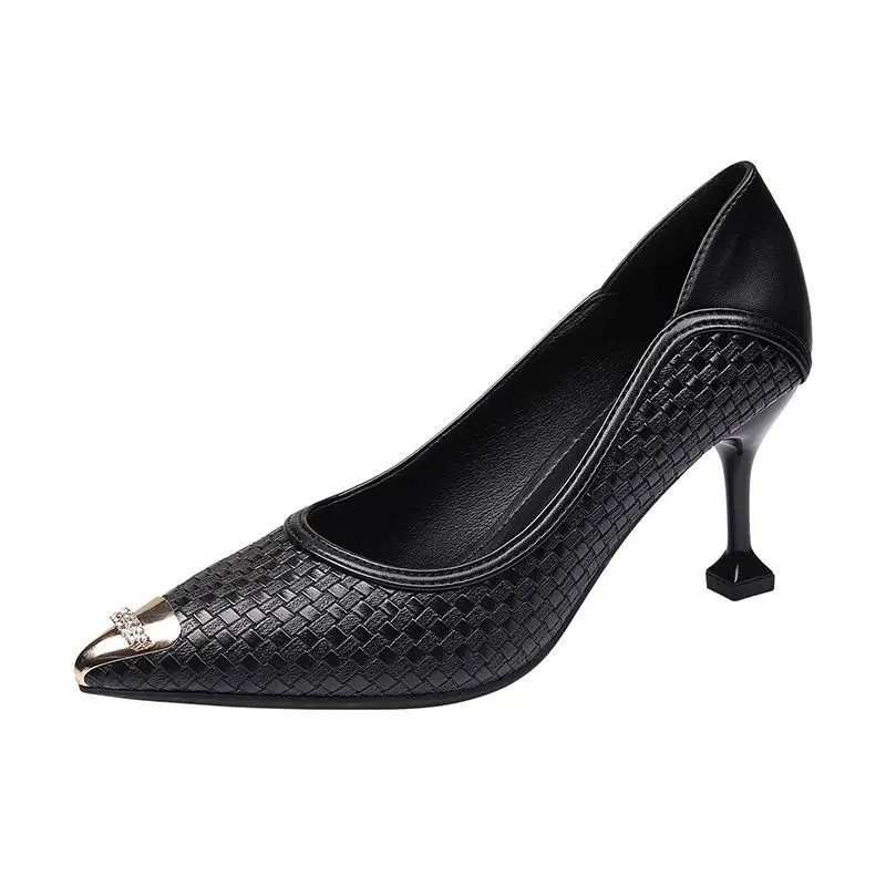 Soft Leather High Heels Woman2021 Spring Women Single Shoes,Metal Pointed Toe,Thin Heel,Slip on,Office Lady Footware,Black,White
Soft Leather High Heels Woman2021 Spring Women Single Shoes,Metal Pointed Toe,Thin Heel,Slip on,Office Lady Footware,Black,White