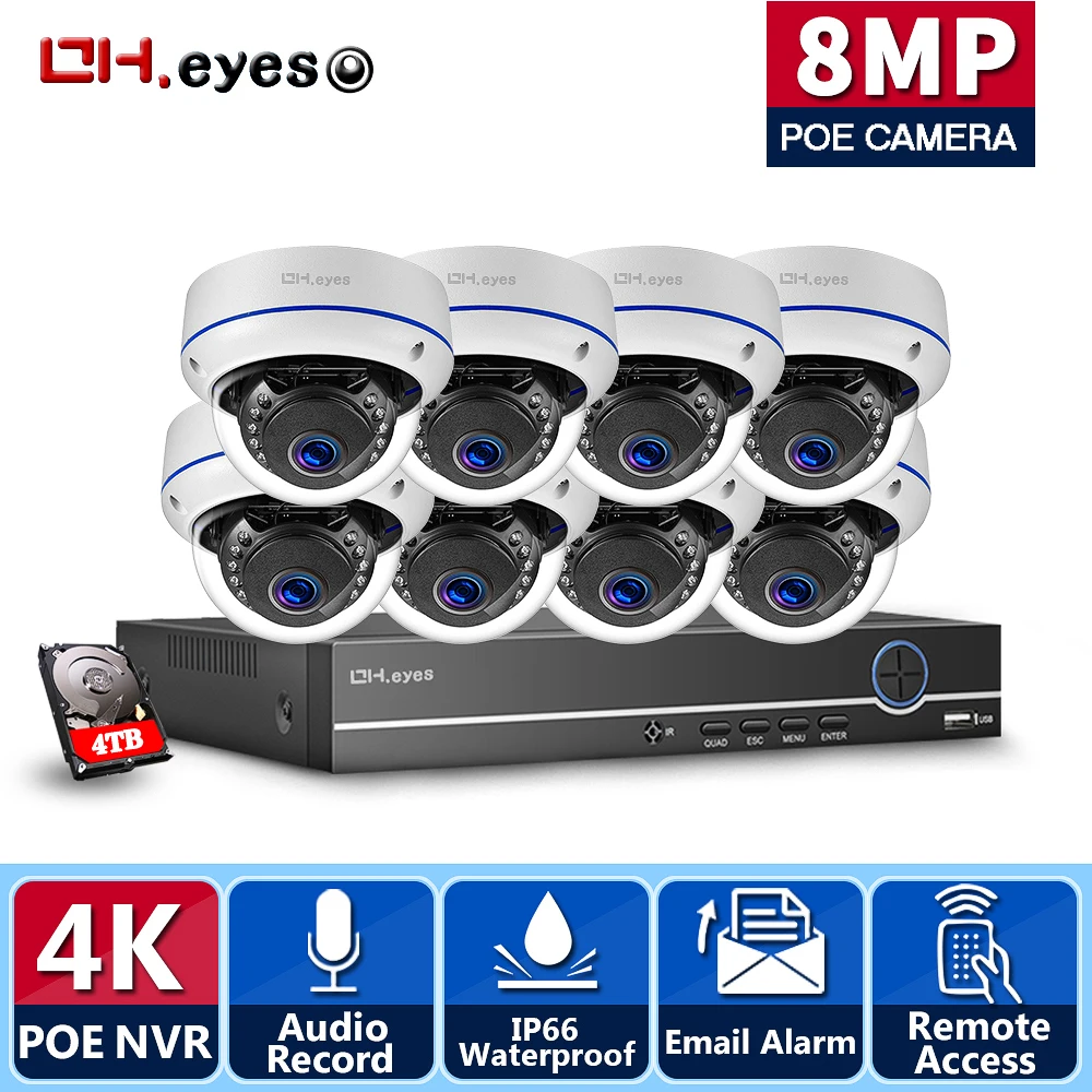 OH.eyes 4K SONY CCTV Video Surveillance Kit 8CH POE NVR 3840*2160 8MP Outdoor POE IP Cameras H.265 Security Camera System Set
OH.eyes 4K SONY CCTV Video Surveillance Kit 8CH POE NVR 3840*2160 8MP Outdoor POE IP Cameras H.265 Security Camera System Set