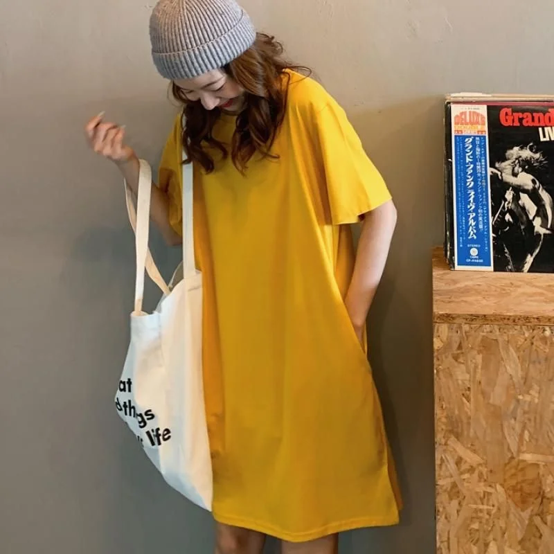 2021 Summer Casual Loose Solid T Shirt Dress Women O-Neck Mini Batwing Short Sleeve Basic Dresses Vestidos
2021 Summer Casual Loose Solid T Shirt Dress Women O-Neck Mini Batwing Short Sleeve Basic Dresses Vestidos