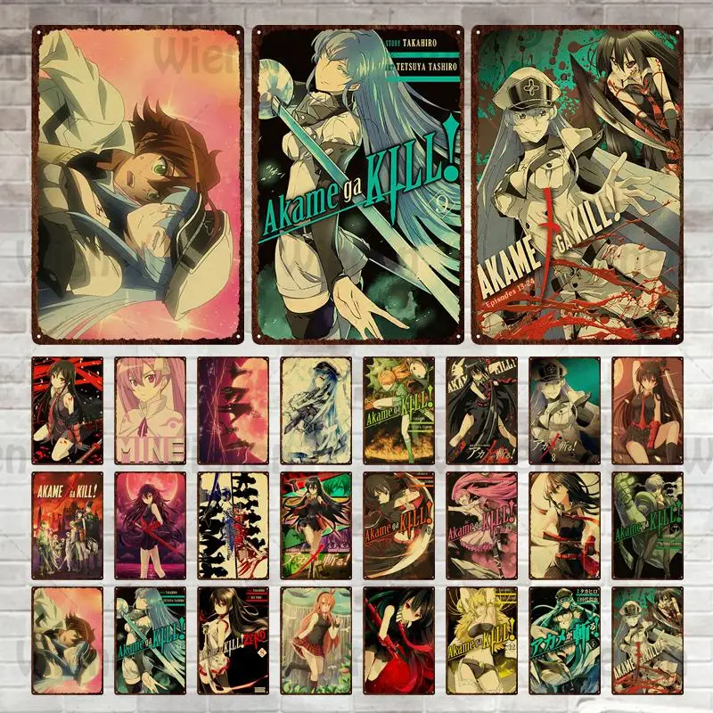 Akame ga Kill Vintage Metal Plaque Tin Signs Plate Wall Decor For Home Bar Pub Club Japanese Anime Poster Iron Sheet Painting
Akame ga Kill Vintage Metal Plaque Tin Signs Plate Wall Decor For Home Bar Pub Club Japanese Anime Poster Iron Sheet Painting
