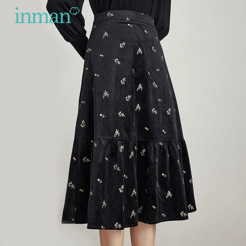 INMAN Women's Skirt Autumn Winter Minimalist Casual Fashion Embroidery Black A-Line Female Bottoms
INMAN Women's Skirt Autumn Winter Minimalist Casual Fashion Embroidery Black A-Line Female Bottoms