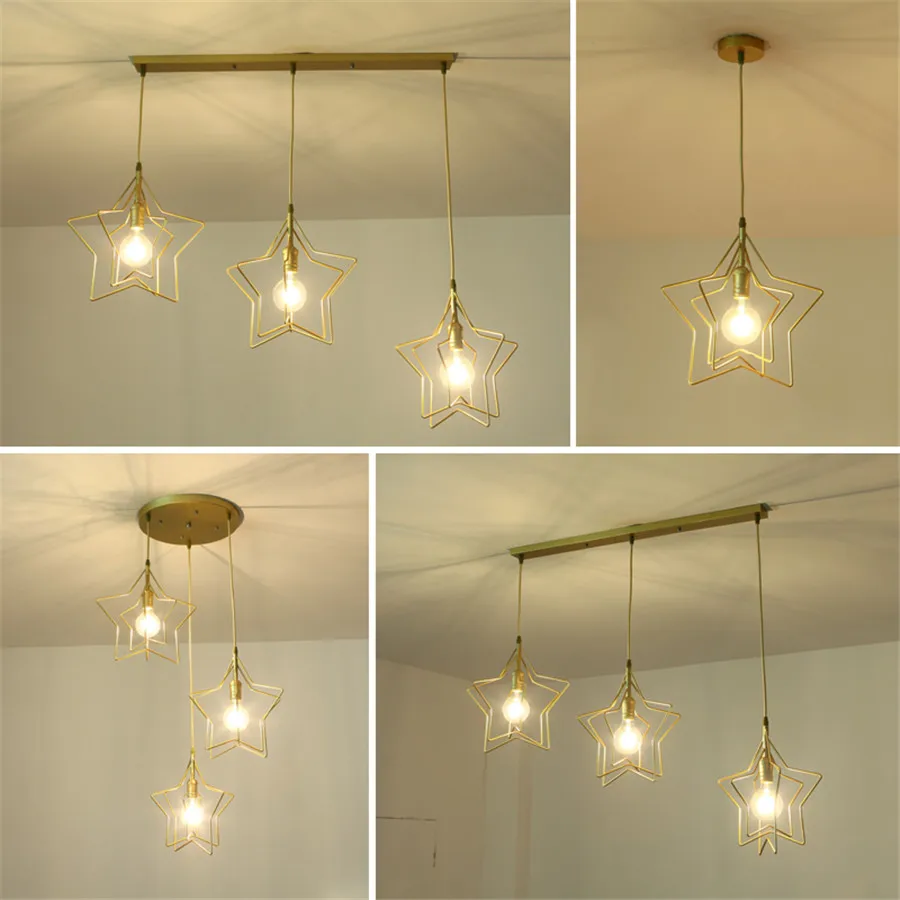 E27 Modern LED Pendant Light Iron Gold Cage Star Round Shape LED Pendant Lamp Living Room Restaurant Shop Bar Hanging Light
E27 Modern LED Pendant Light Iron Gold Cage Star Round Shape LED Pendant Lamp Living Room Restaurant Shop Bar Hanging Light