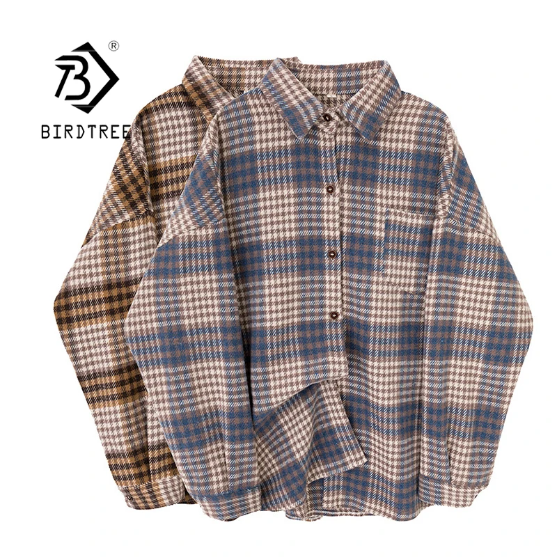 Winter Women Vintage Oversize Woolen Plaid Shirt Pockets Batwing Sleeve Turn-Down Collar Thick Blouse Autumn Casual Warm Outwear
Winter Women Vintage Oversize Woolen Plaid Shirt Pockets Batwing Sleeve Turn-Down Collar Thick Blouse Autumn Casual Warm Outwear