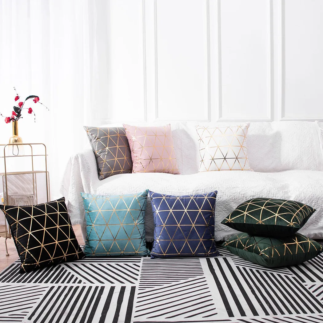 Velvet Bronzing Geometric Cushion Covers 45x45cm Nordic Light Luxury Square Throw Pillow Case Sofa Bed Decoration Home Decor
Velvet Bronzing Geometric Cushion Covers 45x45cm Nordic Light Luxury Square Throw Pillow Case Sofa Bed Decoration Home Decor