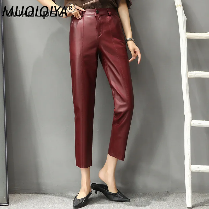 High Waisted 100% Genuine Leather Trousers Women Casual Luxury Real Sheepskin Ladies Pencil Pants Female Spring Autumn Plus Size
High Waisted 100% Genuine Leather Trousers Women Casual Luxury Real Sheepskin Ladies Pencil Pants Female Spring Autumn Plus Size