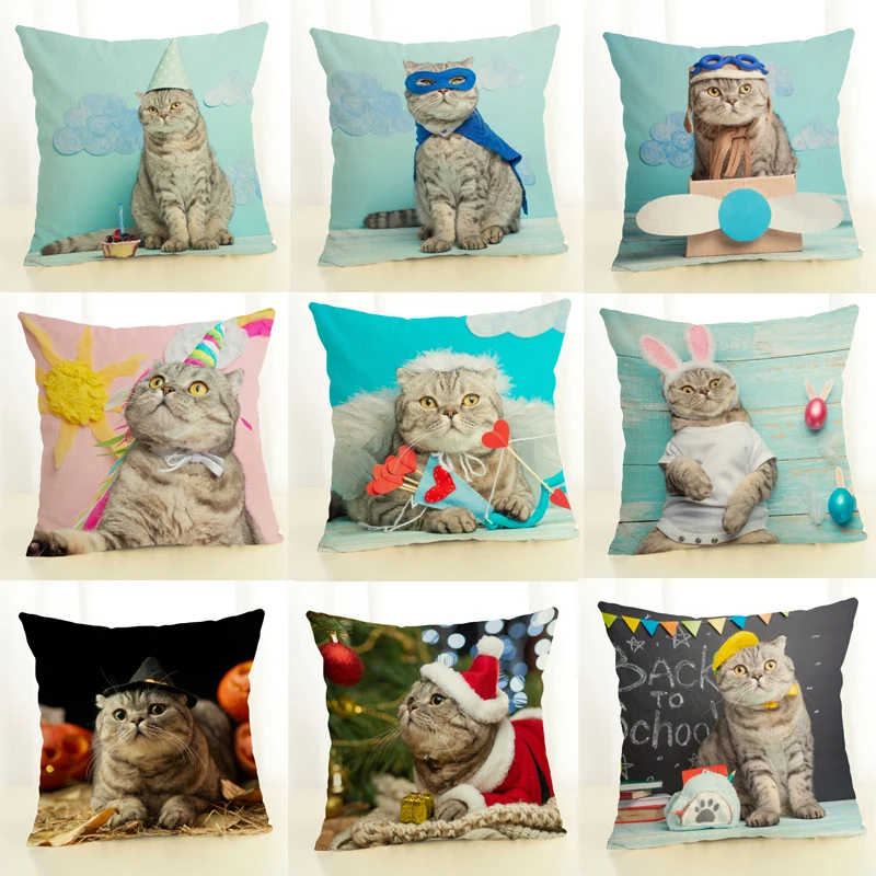 Cute Cat Cushion Cover Cat Pillow Cover for Sofa Home Chair Animals Throw Decorative Pillows 45*45cm
Cute Cat Cushion Cover Cat Pillow Cover for Sofa Home Chair Animals Throw Decorative Pillows 45*45cm