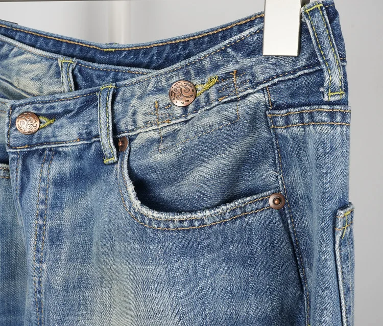 Loose Straight Women's Asymmetric Cross Button Jeans 2020 Spring New High Waist Rolled Denim Trousers
Loose Straight Women's Asymmetric Cross Button Jeans 2020 Spring New High Waist Rolled Denim Trousers