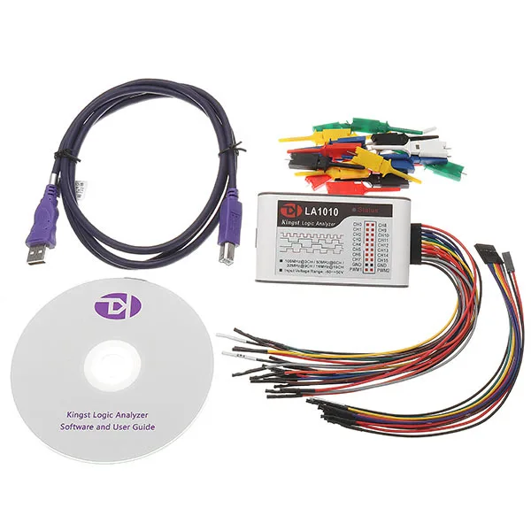 LA1010 USB Logic Analyzer 100M Sampling Rate 16 Channels Full Channel Adjustable Threshold PWM Output
LA1010 USB Logic Analyzer 100M Sampling Rate 16 Channels Full Channel Adjustable Threshold PWM Output