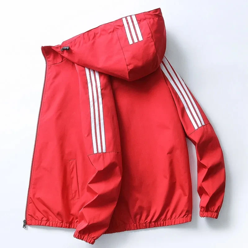 2021 spring and autumn new men's striped jacket casual hooded coat windbreaker hip hop Harajuku sports coat men's zipper jacket
2021 spring and autumn new men's striped jacket casual hooded coat windbreaker hip hop Harajuku sports coat men's zipper jacket