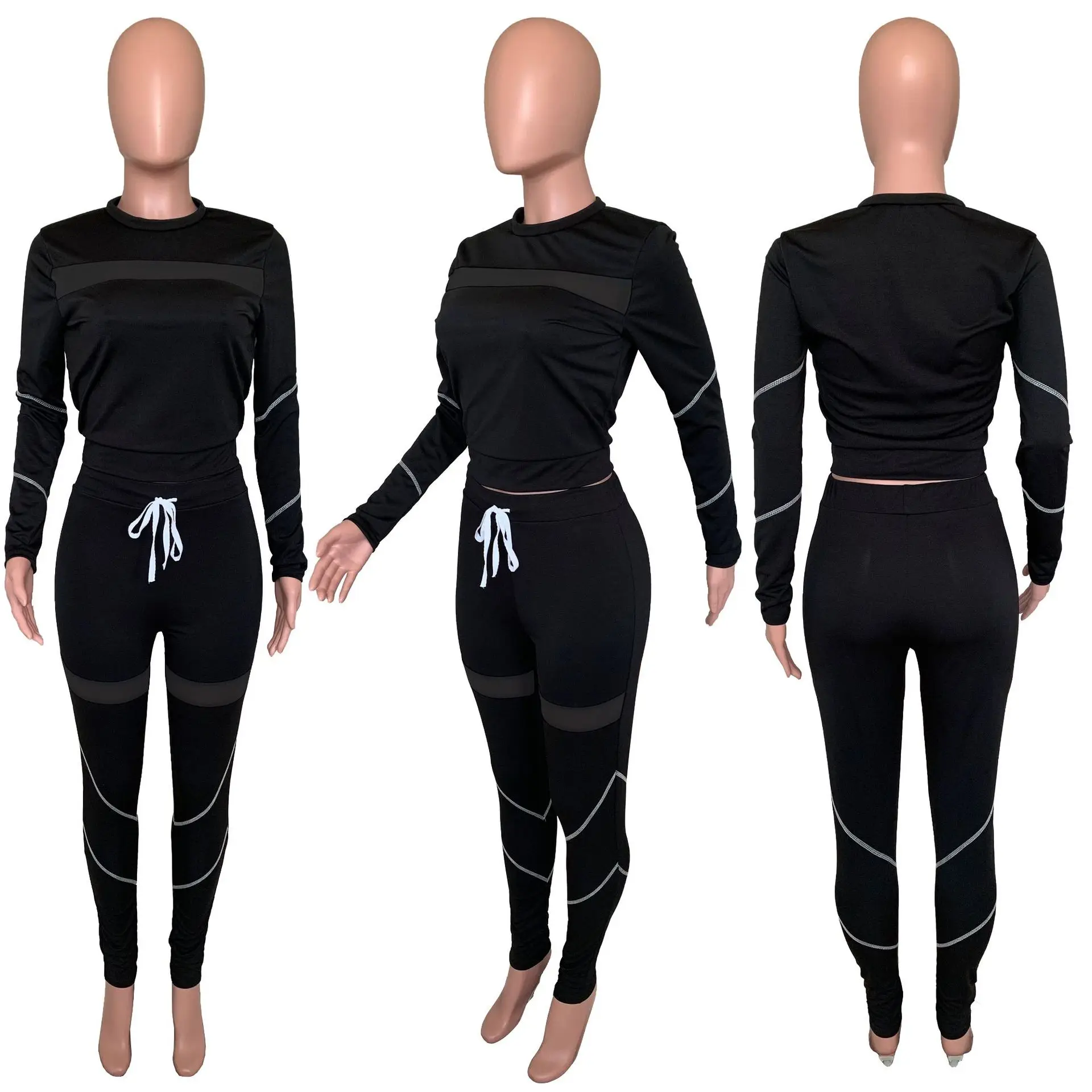 Joggers Women Set Solid Long Sleeve Round Collar Top and Mesh Long Pants Autumn Winter Two Piece Set Sporty Outfits Tracksuits
Joggers Women Set Solid Long Sleeve Round Collar Top and Mesh Long Pants Autumn Winter Two Piece Set Sporty Outfits Tracksuits