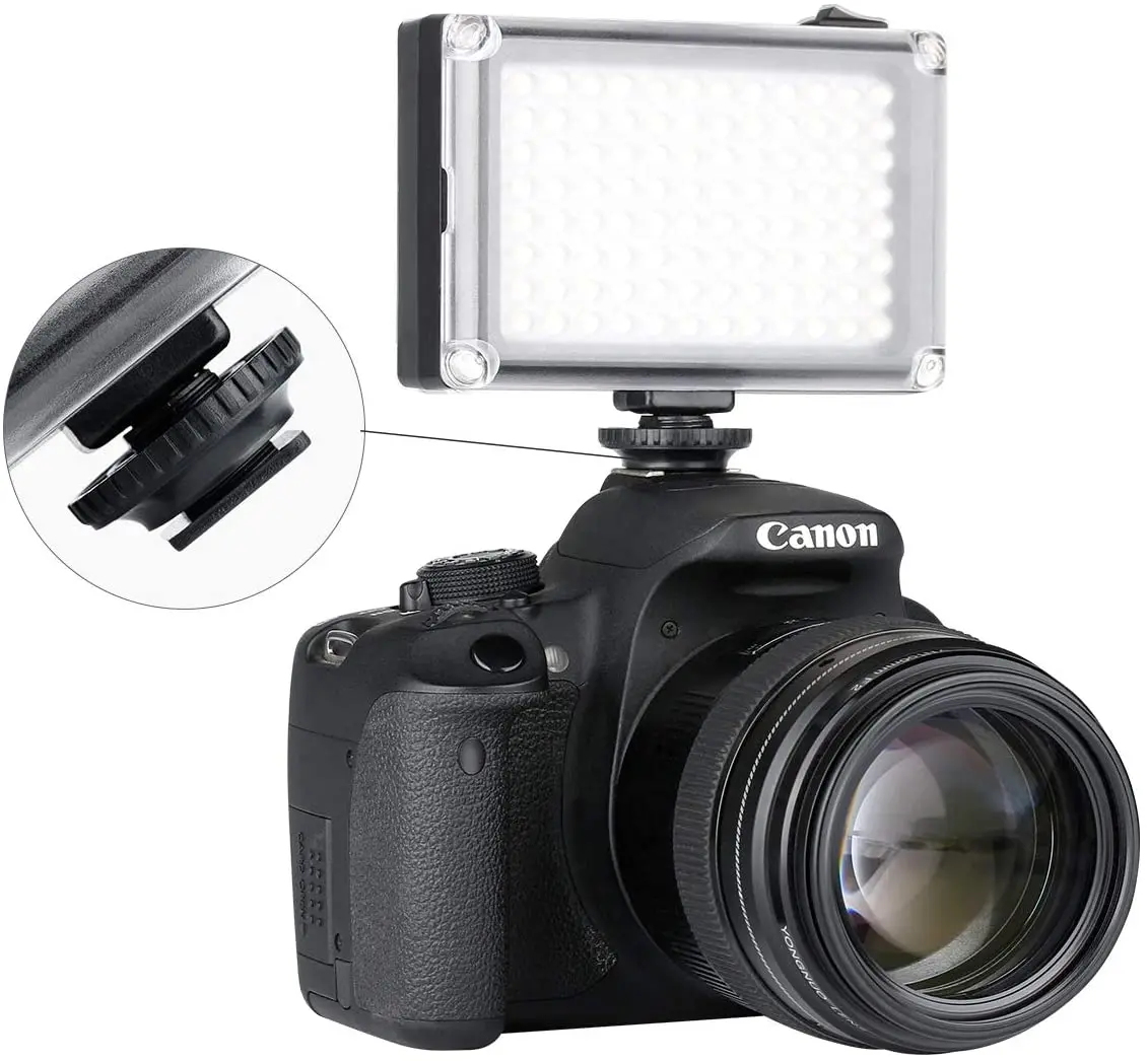 

Rechargeble 96 LED Video Light, Pocket Mini on Camera Led Light for Sony Panasonic Canon Nikon DSLR Camcorder