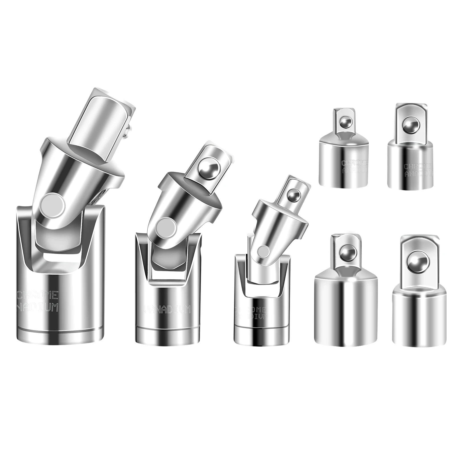 7PCS Joint Socket Adapter Set Cr-V Universal Ratchet Socket Adapters 1/4 3/8 1/2Inch Ratchet Socket Adapters With Groove Design
7PCS Joint Socket Adapter Set Cr-V Universal Ratchet Socket Adapters 1/4 3/8 1/2Inch Ratchet Socket Adapters With Groove Design
