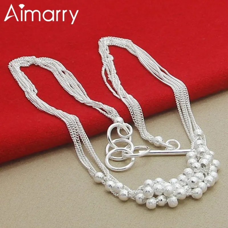 Aimarry 925 Sterling Silver Matte Bead TO Chain Necklace For Women Fashion Jewelry Party Engagement Wedding Gifts 
Aimarry 925 Sterling Silver Matte Bead TO Chain Necklace For Women Fashion Jewelry Party Engagement Wedding Gifts