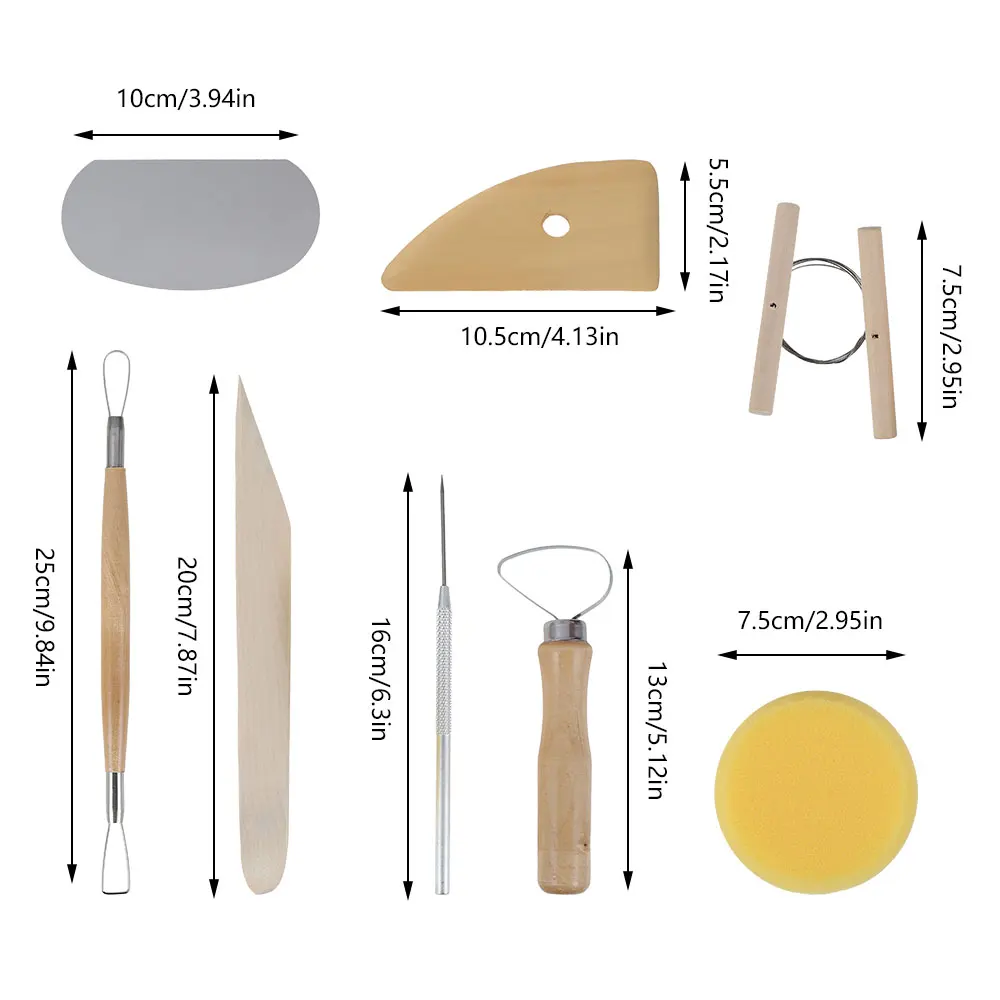 8 Pcs Clay Sculpting Kit Sculpt Smoothing Wax Carving Pottery Ceramic Tools Polymer Shapers Modeling Carved Tool Perfect tools
8 Pcs Clay Sculpting Kit Sculpt Smoothing Wax Carving Pottery Ceramic Tools Polymer Shapers Modeling Carved Tool Perfect tools