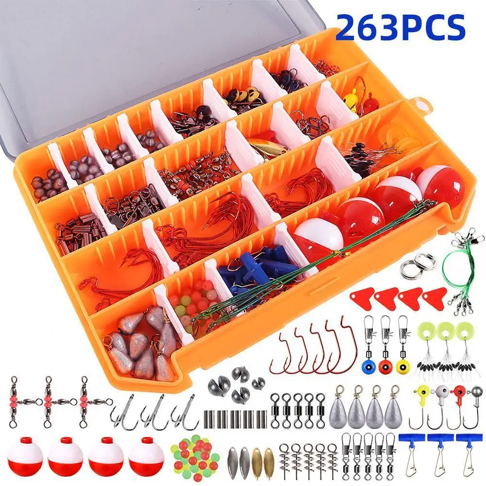 Fishing Kit Lures Set Hard Artificial Wobblers Metal Jig Spoons Soft Lure Fishing Silicone Bait Fishing Tackle Accessories 263Pc
Fishing Kit Lures Set Hard Artificial Wobblers Metal Jig Spoons Soft Lure Fishing Silicone Bait Fishing Tackle Accessories 263Pc