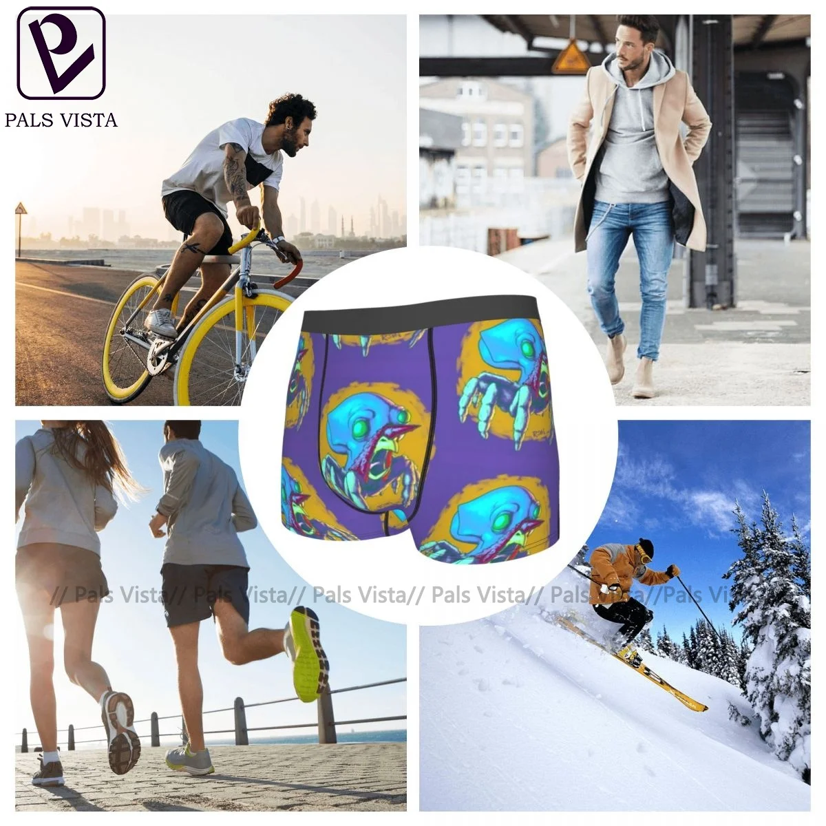 Surrealism Underwear Youth Design Funny Trunk Pouch Trenky Polyester Boxer Brief