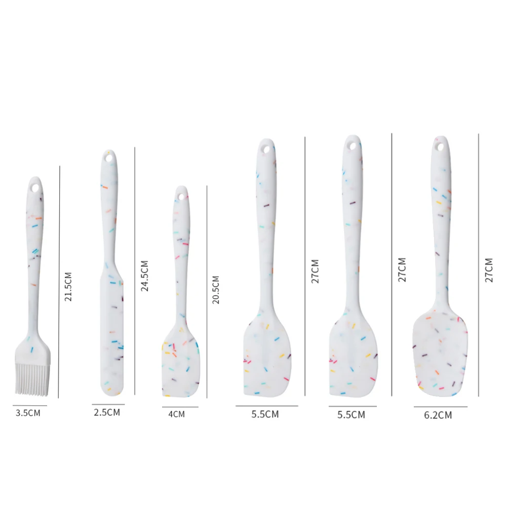 6Pcs Silicone Spatula Set With Oil Brush Heat Resistant Pastry Scraper Cream Cake Smoother Cake Decorating Tool Baking Utensils
6Pcs Silicone Spatula Set With Oil Brush Heat Resistant Pastry Scraper Cream Cake Smoother Cake Decorating Tool Baking Utensils