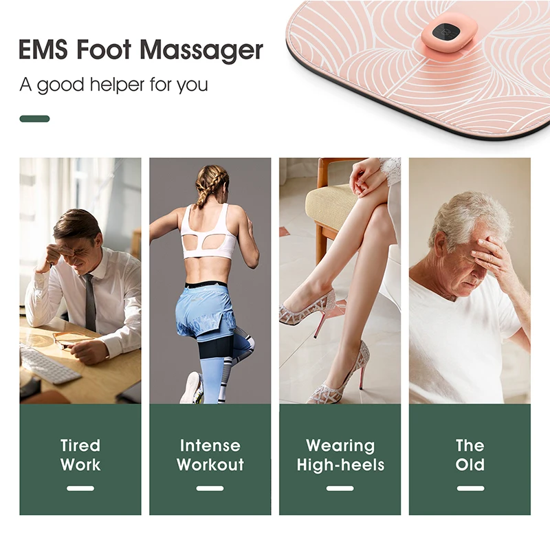 EMS Pulse Foot Massager Acupressure Promote Blood Circulation Body Relaxation Foot Physiotherapy Massage Health Care Equipment
EMS Pulse Foot Massager Acupressure Promote Blood Circulation Body Relaxation Foot Physiotherapy Massage Health Care Equipment