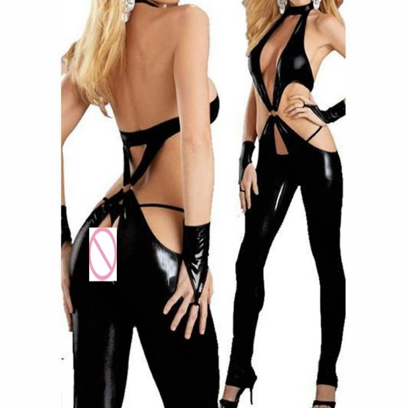 Sexy wetlook Faux Leather Catsuit PVC Latex bodysuit lingerie Open Crotch Clubwear fetish hot erotic Pole Dance PU body suit 
Sexy wetlook Faux Leather Catsuit PVC Latex bodysuit lingerie Open Crotch Clubwear fetish hot erotic Pole Dance PU body suit