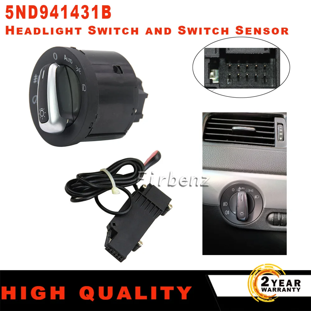 5ND941431B Headlight Switch and Auto Headlight Switch Sensor For VW Golf 6 MK6 Tiguan Passat B6 B7 CC Touran Jetta
5ND941431B Headlight Switch and Auto Headlight Switch Sensor For VW Golf 6 MK6 Tiguan Passat B6 B7 CC Touran Jetta