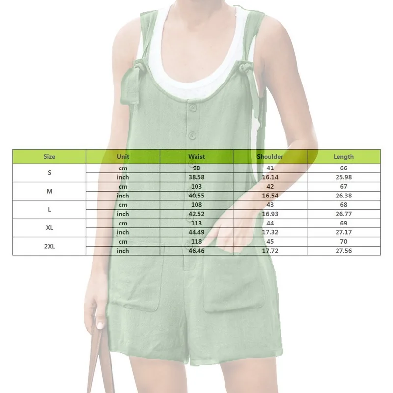 Summer Jumpsuits Shorts Women Romper Cotton And Linen Sleeveless Suspender Buttons Jumpsuit Pocket Casual Loose Suspenders
Summer Jumpsuits Shorts Women Romper Cotton And Linen Sleeveless Suspender Buttons Jumpsuit Pocket Casual Loose Suspenders