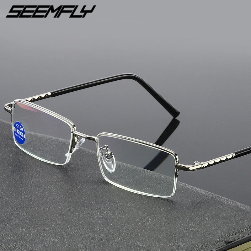 Seemfly Ultralight Metal Half Frame Anti Blue Light Reading Glasses Men Women Presbyopic Eyeglasses Magnifying Eyewear Unisex
Seemfly Ultralight Metal Half Frame Anti Blue Light Reading Glasses Men Women Presbyopic Eyeglasses Magnifying Eyewear Unisex