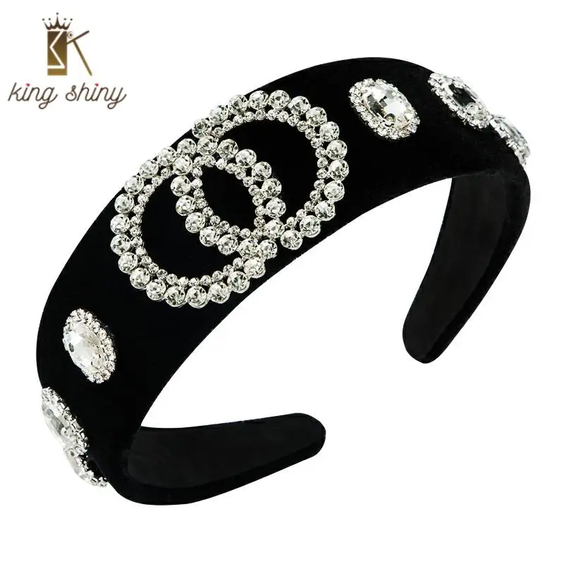 Elegant Shiny Crystal Double Circle Headband for Woman Vintage Sparkly Rhinestone Black Velvet Hairband Female Party Headpieces
Elegant Shiny Crystal Double Circle Headband for Woman Vintage Sparkly Rhinestone Black Velvet Hairband Female Party Headpieces