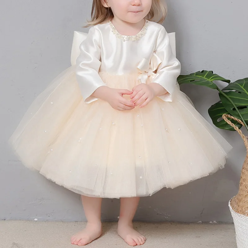 Baby Birthday Dress 2022 New Year Dress Elegant Bow Sleeveless Long Sleeve Girls Party Dress Tutu Skirt Baby Girl Vestidos 
Baby Birthday Dress 2022 New Year Dress Elegant Bow Sleeveless Long Sleeve Girls Party Dress Tutu Skirt Baby Girl Vestidos