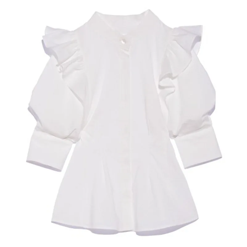 Work Style Ol Court Style Solid Blouse Women Ruffles Patchwork Spring 2021 New Slim Blusas Stand Collar Puff Long Sleeve Shirt
Work Style Ol Court Style Solid Blouse Women Ruffles Patchwork Spring 2021 New Slim Blusas Stand Collar Puff Long Sleeve Shirt