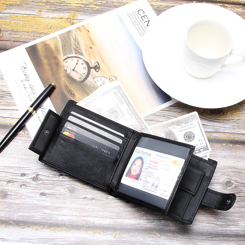 Мужской кошелек из натуральной кожи в стиле ретро визитница для кредитных карт