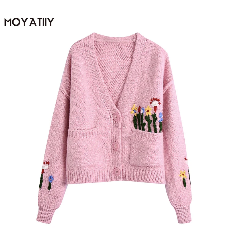 MOYATIIY Women 2021 Fashion Floral Jacquard Knit Cardigan Sweater Sweet Girl Embroidery Cardigans Female Christmas Party Tops
MOYATIIY Women 2021 Fashion Floral Jacquard Knit Cardigan Sweater Sweet Girl Embroidery Cardigans Female Christmas Party Tops