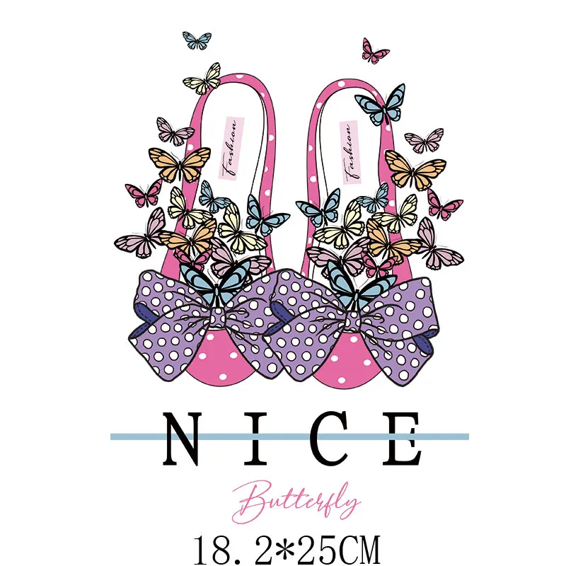 25x18.2cm Hot Butterfly Shoes Iron On Patches For DIY Heat Transfer Clothes T-Shirt Thermal Stickers Decoration Printing
25x18.2cm Hot Butterfly Shoes Iron On Patches For DIY Heat Transfer Clothes T-Shirt Thermal Stickers Decoration Printing