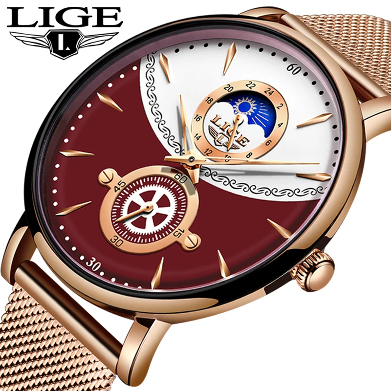 2020 LIGE Fashion Men Watch Full Steel Waterproof Sports Quartz Wristwatch Luxury Brand Mens Date Calendar Analog Watches Clock | Наручные