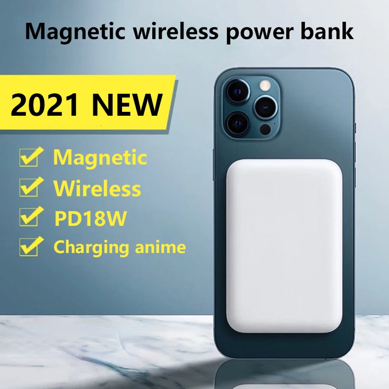 2021 Portable Magnetic Wireless Power Bank For iphone 12 13Pro 12Pro Max 5000mAh NEW Mini Powerbank Mobile Phone External Batter
2021 Portable Magnetic Wireless Power Bank For iphone 12 13Pro 12Pro Max 5000mAh NEW Mini Powerbank Mobile Phone External Batter