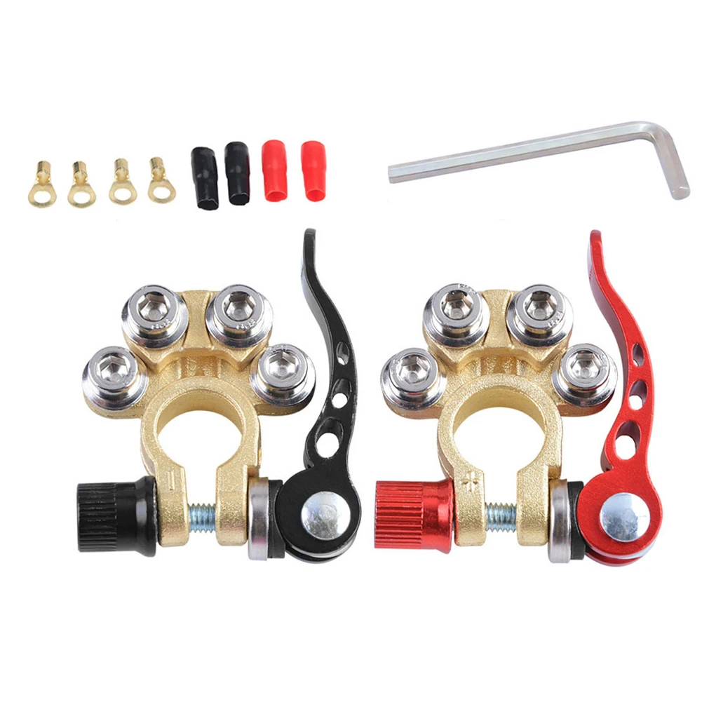 2PC Car Battery Terminal Connector Quick Release or Disconnect Brass Cable Post Terminal Clamp Connector with Wire Lug Hex Key
2PC Car Battery Terminal Connector Quick Release or Disconnect Brass Cable Post Terminal Clamp Connector with Wire Lug Hex Key