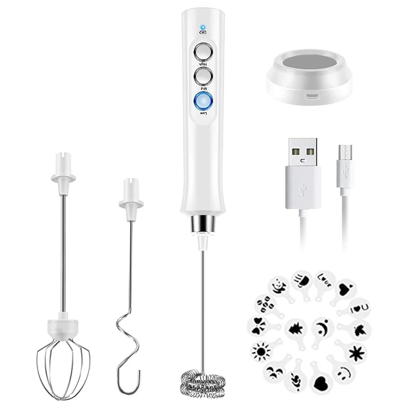 Молочной пены ручной, USB Перезаряжаемые 3 скорости мини электрический мейкер молочной пены Блендер Миксер для Кофе, латте, (белый)
Молочной пены ручной, USB Перезаряжаемые 3 скорости мини электрический мейкер молочной пены Блендер Миксер для Кофе, латте, (белый)