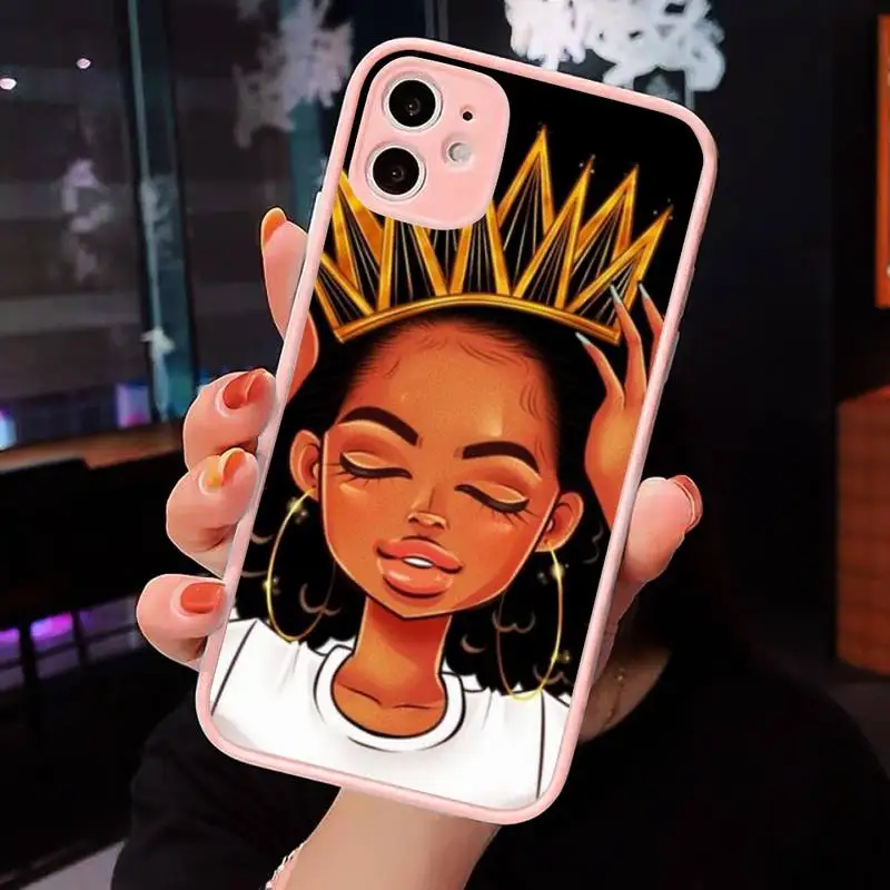 Fashion Black Girls Phone Case Matte transparent For Pink iPhone 12 Mini 11 Pro XR XS Max 7 8 Plus X Back Cover
Fashion Black Girls Phone Case Matte transparent For Pink iPhone 12 Mini 11 Pro XR XS Max 7 8 Plus X Back Cover