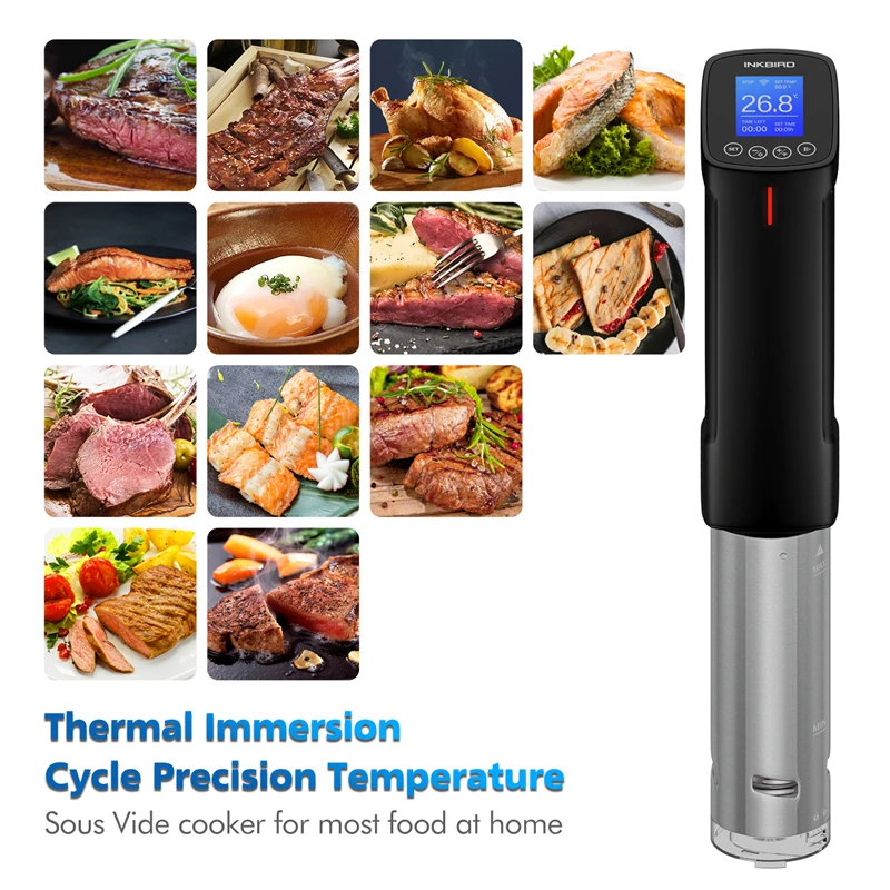 

INKBIRD Kitchen Machine Sous Vide WIFI Vacuum Cooker Thermal Heater Circulator with LCD Screen Alarms Timer 1000W Food Processor