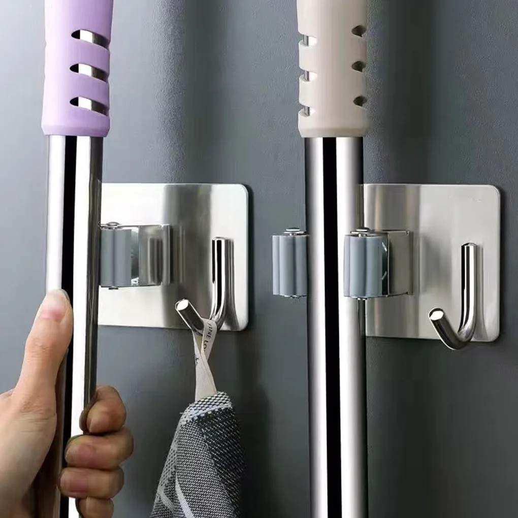 Wall Mounted Broom Mop Holder Kitchen Utensil Rack Bathroom Adhesive Tools Clip Stainless Steel Mop Clip Storage Hook
Wall Mounted Broom Mop Holder Kitchen Utensil Rack Bathroom Adhesive Tools Clip Stainless Steel Mop Clip Storage Hook