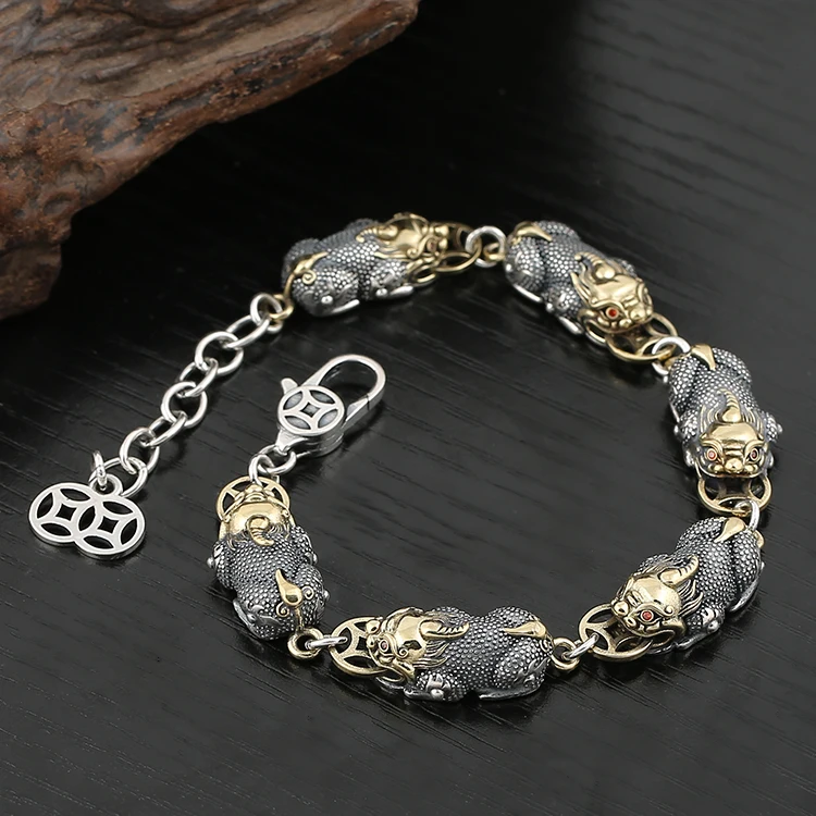Kedoria New Silver Lucky Gathering Men Bracelet Chinese Style Retro Personalized Jewelry Accessory
Kedoria New Silver Lucky Gathering Men Bracelet Chinese Style Retro Personalized Jewelry Accessory