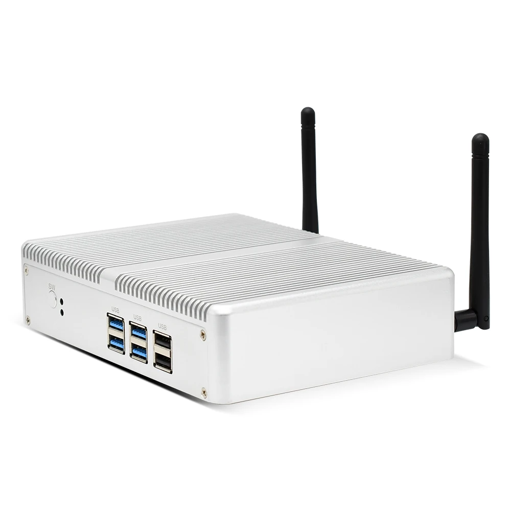 Мини-ПК без вентилятора i7 i5 7200U i3 7100U DDR4/DDR3 Win10 Pro Barebone Nuc компьютер Linux HTPC VGA HDMI WiFi Gigabit