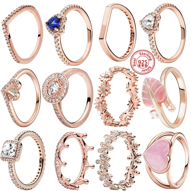Hot Sale 100% 925 Sterling Silver Rings Flower Leaves Heart Shiny Zircon Rose Gold Pantaro Rings Women European Jewelry Making
Hot Sale 100% 925 Sterling Silver Rings Flower Leaves Heart Shiny Zircon Rose Gold Pantaro Rings Women European Jewelry Making