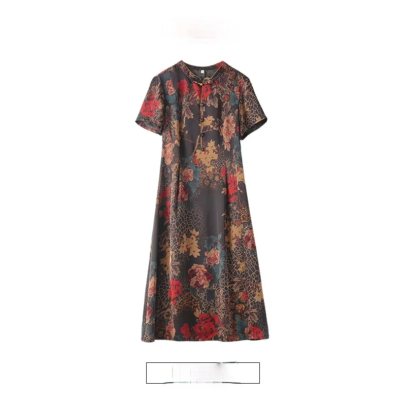 2021 Women Spring Summer Casual Plus Size Silk Dress Ladies Print Short Sleeve Loose Dresses Female Elegant Pleated Vestidos K84
2021 Women Spring Summer Casual Plus Size Silk Dress Ladies Print Short Sleeve Loose Dresses Female Elegant Pleated Vestidos K84
