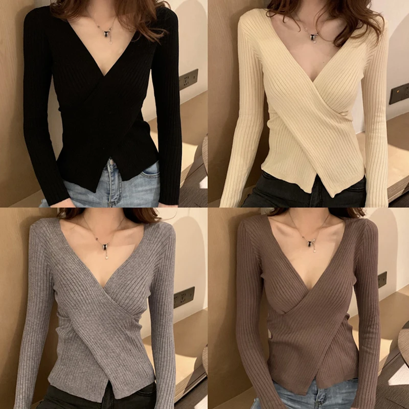 Fall 2020 Women Sweaters Autumn Winter Slim Basic Knitted Solid Tops V-Neck Long Sleeve Casual Twist Design Sexy Sweater T08107T
Fall 2020 Women Sweaters Autumn Winter Slim Basic Knitted Solid Tops V-Neck Long Sleeve Casual Twist Design Sexy Sweater T08107T