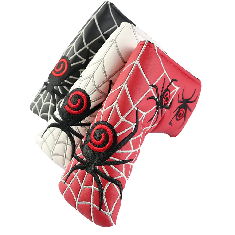 

Golf Putter Head Covers Spider Embroidery Golf Club PU Leather Protect Cover For Blade -40