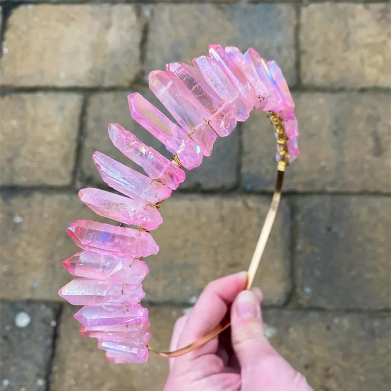 Quartz Crystal Mystic Pink Hairs Comb Crystal Headpiece Bohemian Headdress Crystal Hair Acc Accessories Boho Bridal Wedding 
Quartz Crystal Mystic Pink Hairs Comb Crystal Headpiece Bohemian Headdress Crystal Hair Acc Accessories Boho Bridal Wedding