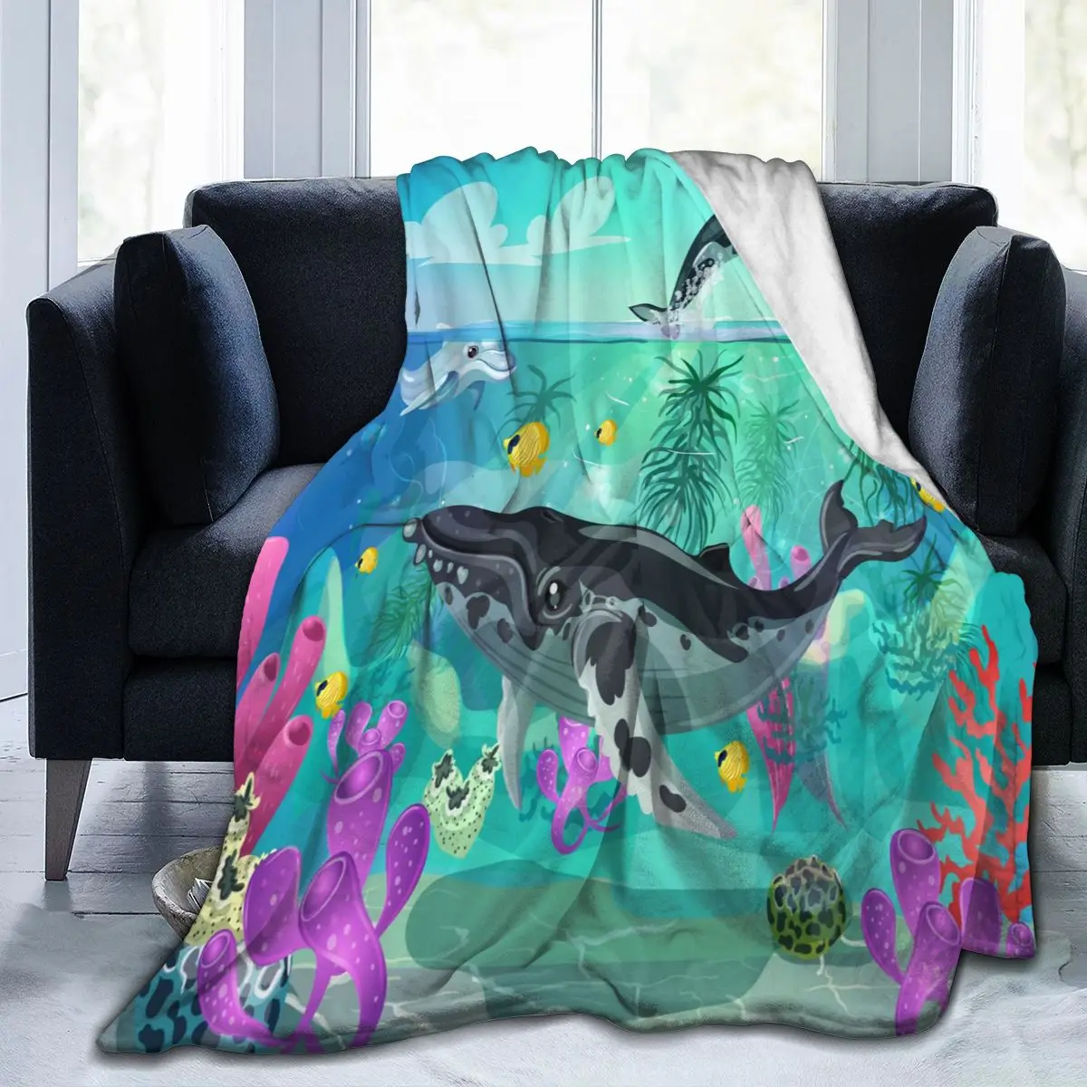 

Фланелевое Одеяло с мультяшным рисунком Морская жизнь ультра-мягкое Флисовое одеяло для халата дивана кровати путешествия дома зима весна ...